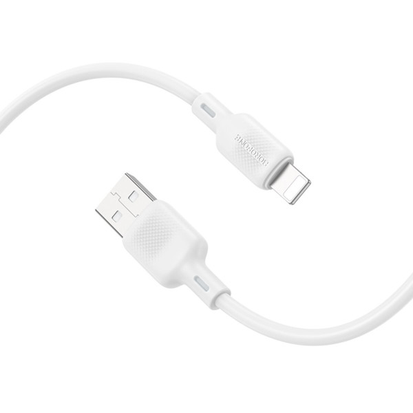 Кабель BOROFONE BX113 Lenny silicone charging data cable iP(L=1M) Білий