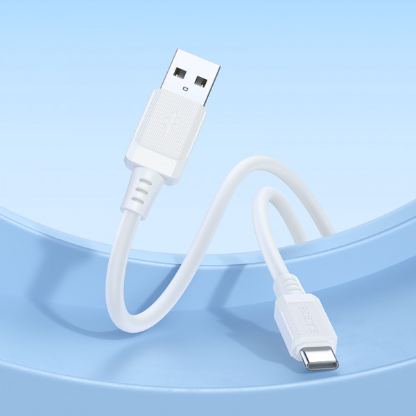 Кабель BOROFONE BX115 Lotto silicone charging data cable Type-C White (6941991119675)