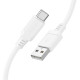 Кабель BOROFONE BX115 Lotto silicone charging data cable Type-C White (6941991119675)