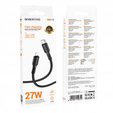Кабель BOROFONE BX116 Certain PD charging data cable iP Black (6941991119712)