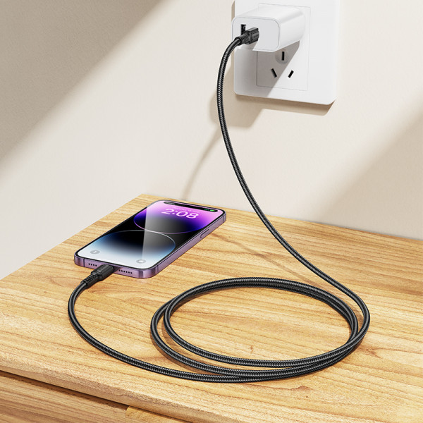 Кабель BOROFONE BX116 Certain PD charging data cable iP Black (6941991119712)