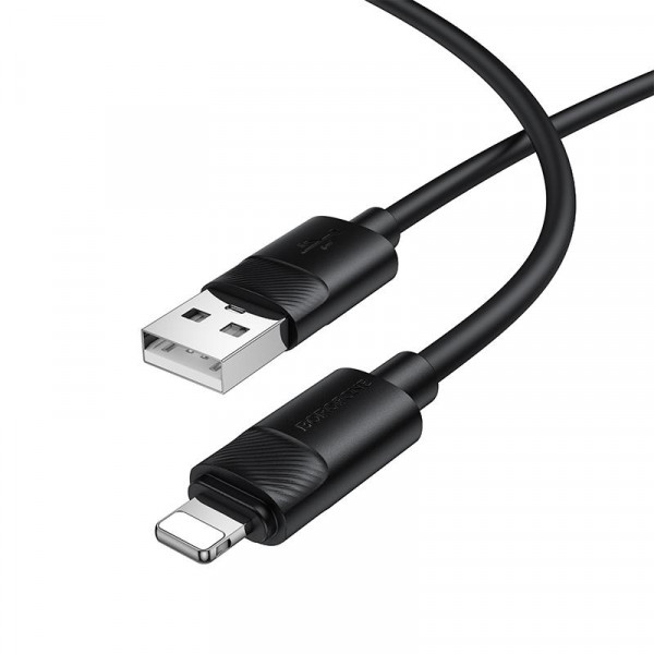 Кабель BOROFONE BX123 Leya silicone charging data cable iP Black (6941991124198)