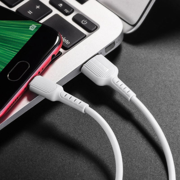 Кабель BOROFONE BX16 USB to Micro 2A, 1m, PVC, TPE connectors, Білий