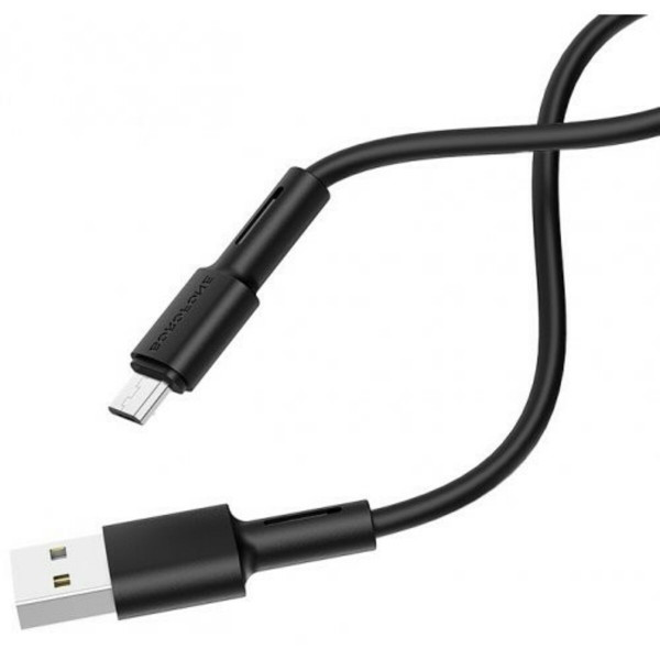 Кабель BOROFONE BX31 USB to Micro 2.4A, 1m, silicone, TPE connectors, Чорний