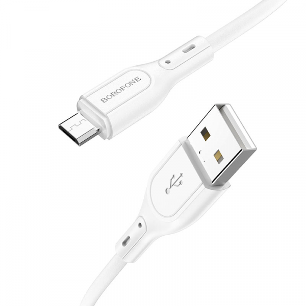 Кабель BOROFONE BX66 Wide way silicone charging data cable for Micro Білий