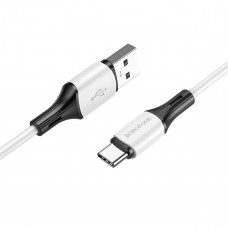 Кабель BOROFONE BX79 USB to Type-C 3A, 1m, silicone, silicone connectors, Білий