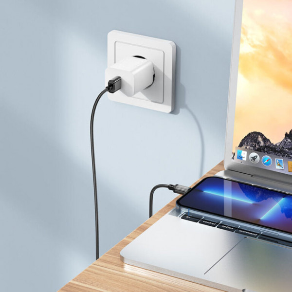 Кабель BOROFONE BX87 USB to iP 2.4A,1m, nylon, aluminum connectors, Чорний