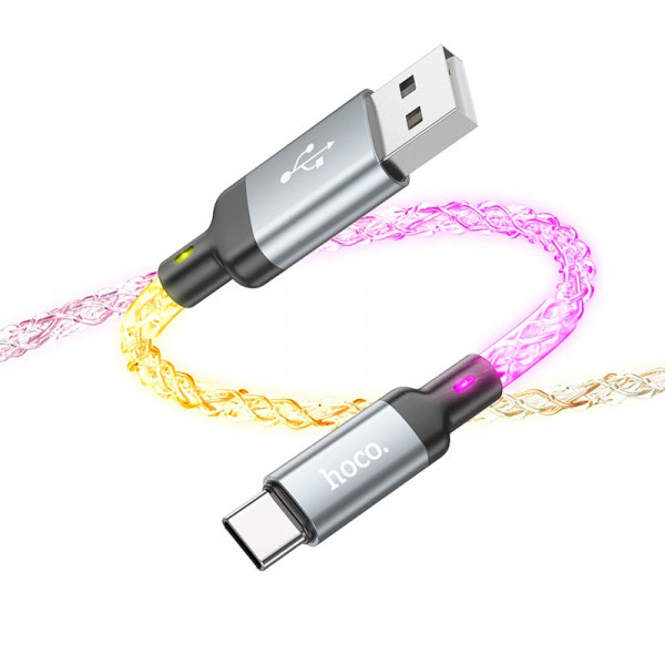 Кабель HOCO U112 Shine charging data cable for Type-C Gray (6931474788818)