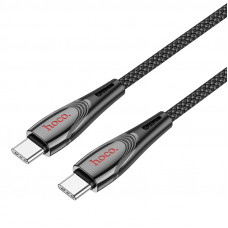 Кабель HOCO U133 Monte 60W charging data cable Type-C to Type-C Black (6942007618311)