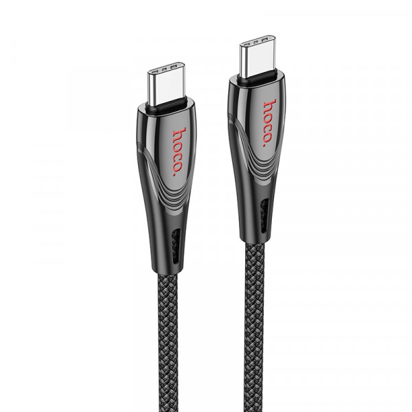 Кабель HOCO U133 Monte 60W charging data cable Type-C to Type-C Black (6942007618311)