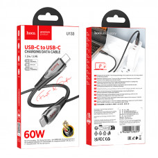 Кабель HOCO U133 Monte 60W charging data cable Type-C to Type-C Black (6942007618311)