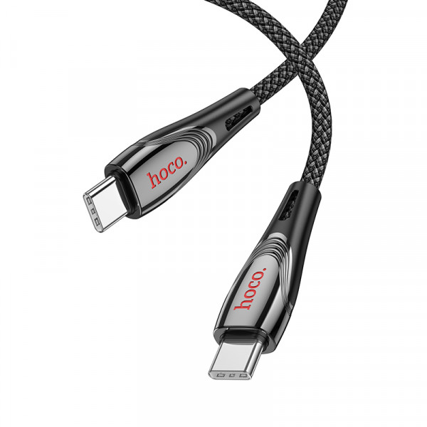 Кабель HOCO U133 Monte 60W charging data cable Type-C to Type-C Black (6942007618311)