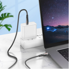 Кабель HOCO U133 Monte 60W charging data cable Type-C to Type-C Black (6942007618311)
