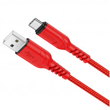 Кабель HOCO X59 USB to Type-C 3A, 1m, nylon, TPE connectors, Red (6931474744937)