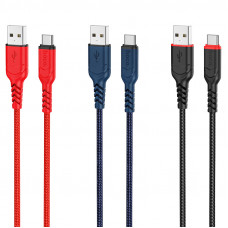 Кабель HOCO X59 USB to Type-C 3A, 1m, nylon, TPE connectors, Red (6931474744937)