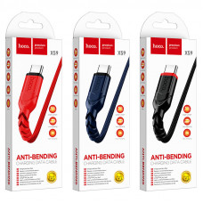 Кабель HOCO X59 USB to Type-C 3A, 1m, nylon, TPE connectors, Red (6931474744937)