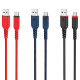 Кабель HOCO X59 USB to Type-C 3A, 1m, nylon, TPE connectors, Red (6931474744937)