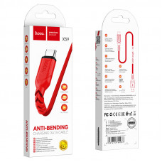 Кабель HOCO X59 USB to Type-C 3A, 1m, nylon, TPE connectors, Red (6931474744937)