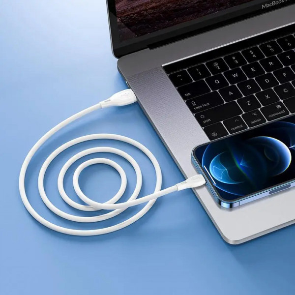 Кабель HOCO X61 Ultimate silicone charging data cable for iP White (6931474747815)