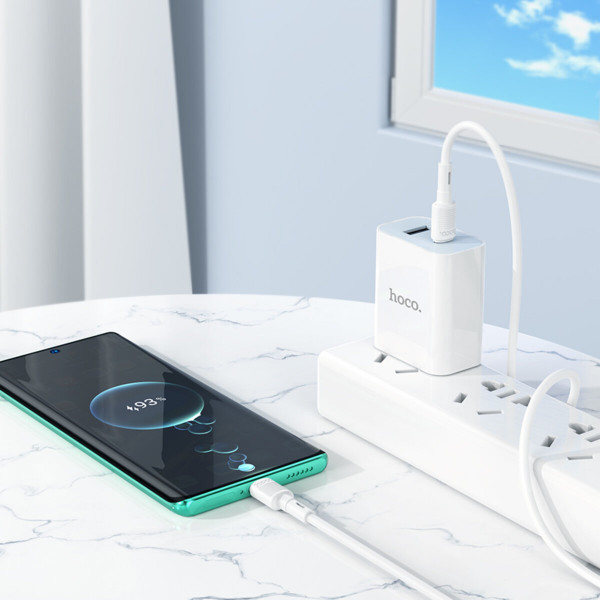 Кабель HOCO X83 Type-C to Type-C Victory 60W charging data cable White