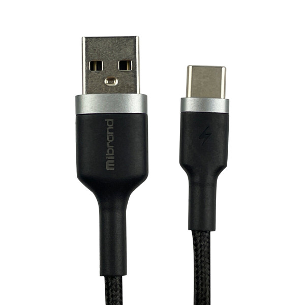Кабель Mibrand MI-71 Metal Braided Cable USB for Type-C 2.4A 1m Black
