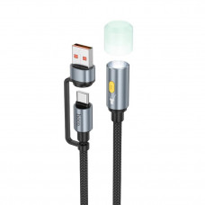 Кабель-світильник HOCO UA38C USB/Type-C to LED light adapter cable Black