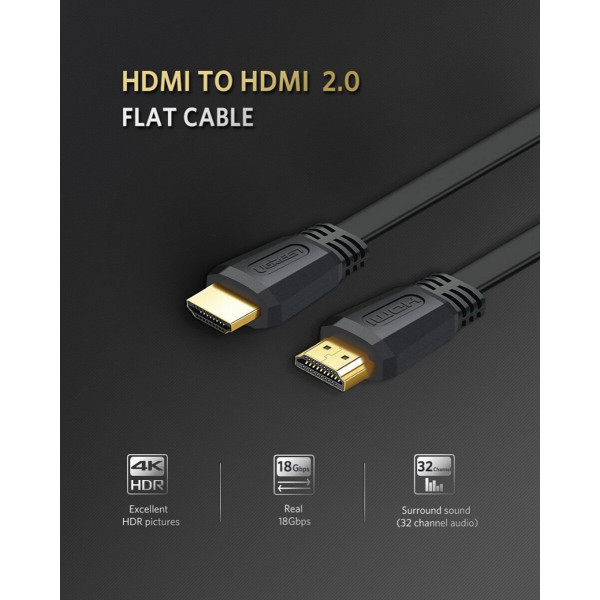 Кабель UGREEN ED015 HDMI Flat Cable 3m (UGR-50820)