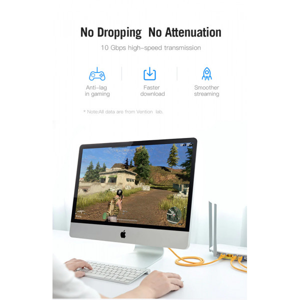 Кабель Vention Cat.6A SFTP Patch Cable 1M Жовтий