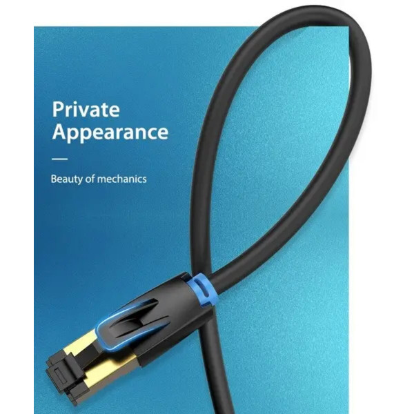 Кабель Vention Cat.8 SFTP Patch Cable 0.5M Чорний (IKABD)