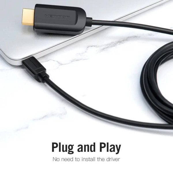 Кабель Vention Type-C to HDMI 4K 30Hz Cable 1M Чорний (CGUBF)