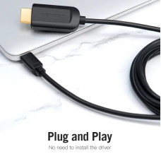 Кабель Vention Type-C to HDMI 4K 30Hz Cable 1M Black (CGUBF) (CGUBF)