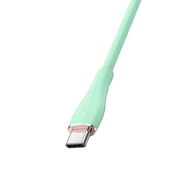 Кабель Vention USB 2.0 C Male to C Male 5A Cable 2M Light Green Silicone Type (TAWGH)