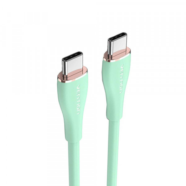 Кабель Vention USB 2.0 C Male to C Male 5A Cable 2M Light Green Silicone Type (TAWGH)