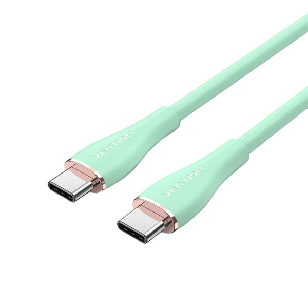 Кабель Vention USB 2.0 C Male to C Male 5A Cable 2M Light Green Silicone Type (TAWGH)