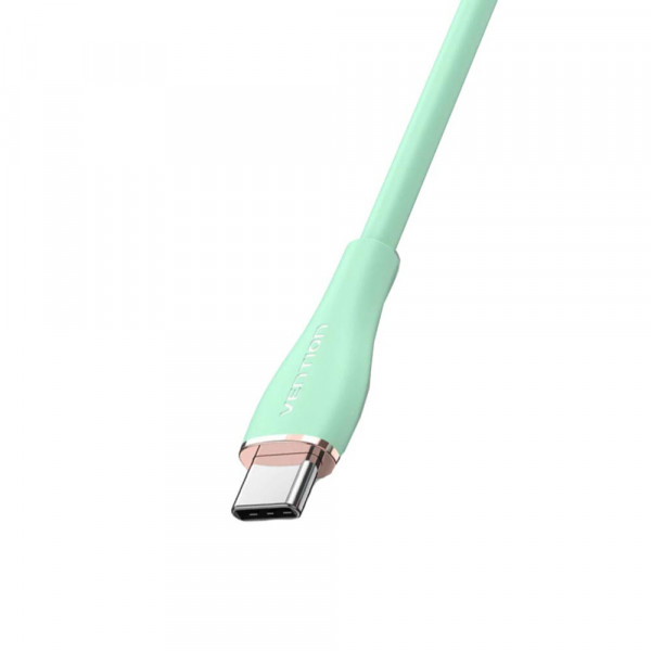 Кабель Vention USB 2.0 C Male to C Male 5A Cable 2M Light Green Silicone Type (TAWGH)