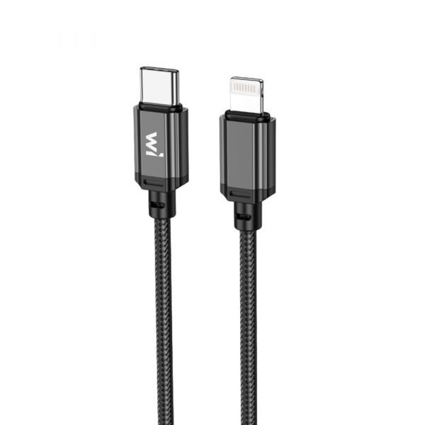 Кабель Wibrand Cobra PD nylon charging data cable for IP 1m Black (WI.DC/CO1B-CL)