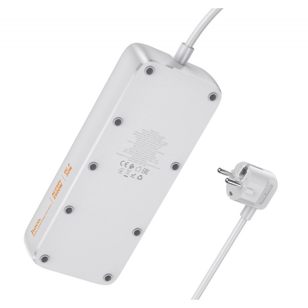 Мережевий подовжувач HOCO AC22 Sunlight 4-bit(PD30W/1C3A) desktop socket(EU/GER) Чорний