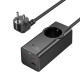 Мережевий подовжувач HOCO NS9 Wisdom 1-position (PD67W/3C1A) desktop socket (EU/GER) Чорний