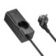 Мережевий подовжувач HOCO NS9 Wisdom 1-position (PD67W/3C1A) desktop socket (EU/GER) Чорний