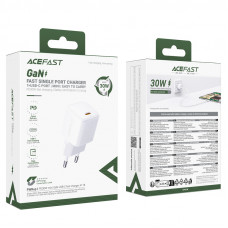 Мережевий зарядний пристрій ACEFAST A118 PD30W mini GaN USB-C fast charger (6974316285366)