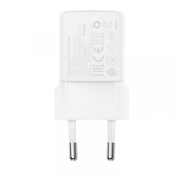 Мережевий зарядний пристрій ACEFAST A118 PD30W mini GaN USB-C fast charger (6974316285366)