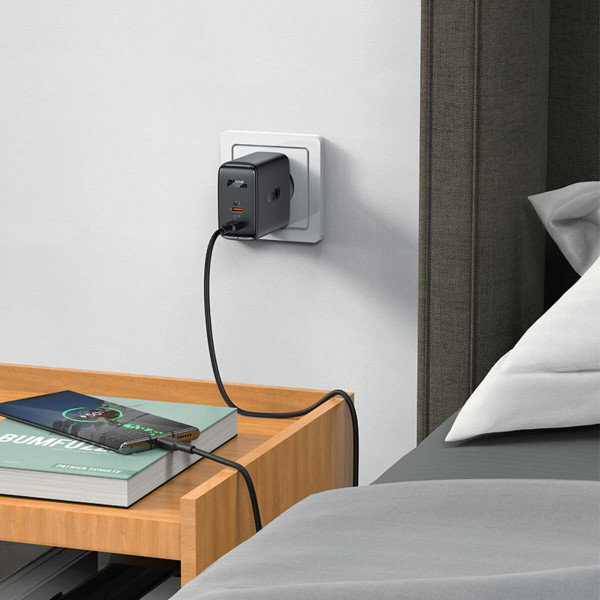 Мережевий зарядний пристрій ACEFAST A29 PD50W GaN (USB-C+USB-C) dual port charger Чорний