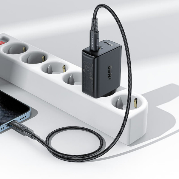 Мережевий зарядний пристрій ACEFAST A29 PD50W GaN (USB-C+USB-C) dual port charger Чорний