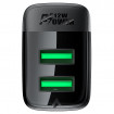 Мережевий зарядний пристрій ACEFAST A86 12W (USB-A+USB-A) dual port charger Black (6974316283270)