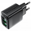 Мережевий зарядний пристрій ACEFAST A86 12W (USB-A+USB-A) dual port charger Black (6974316283270)