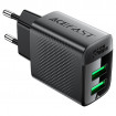 Мережевий зарядний пристрій ACEFAST A86 12W (USB-A+USB-A) dual port charger Black (6974316283270)