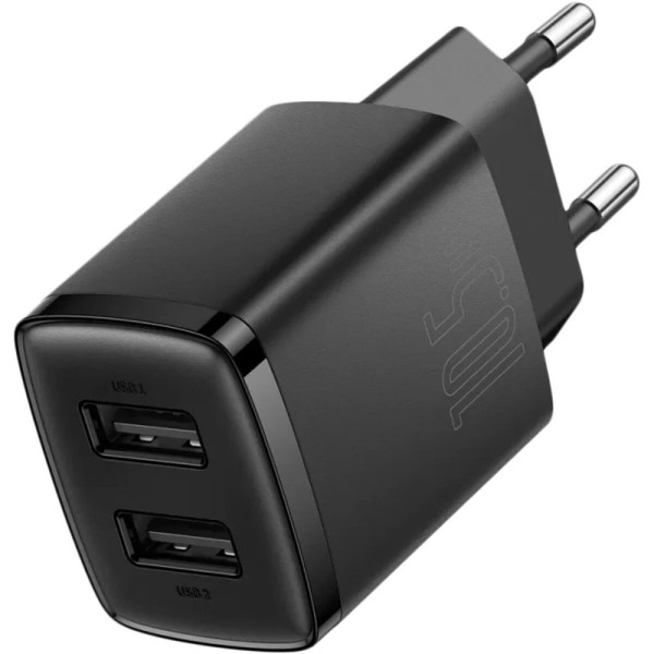 Мережевий зарядний пристрій Baseus Compact Charger 2U 10.5W EU Чорний