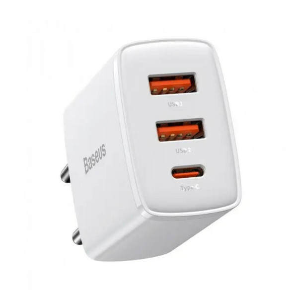 Мережевий зарядний пристрій Baseus Compact Quick Charger 2U+C 30W EU Білий