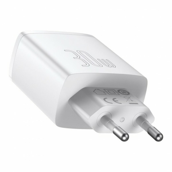 Мережевий зарядний пристрій Baseus Compact Quick Charger 2U+C 30W EU Білий