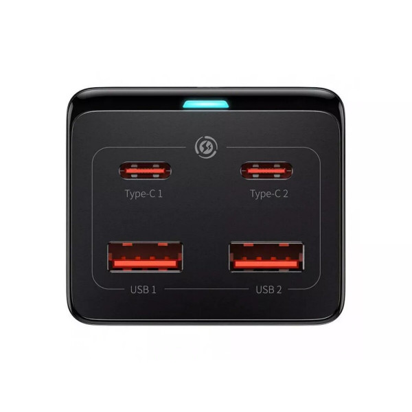 Мережевий зарядний пристрій Baseus GaN3 Pro Desktop Powerstrip AC+2U+2C 100W EU Чорний (With Mini Білий Cable Type-C to Type-C 100W(20V/5A) 1m Чорний）